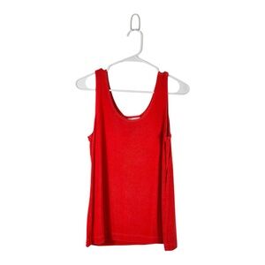 Chico's Travelers Red Acetate Tank Top